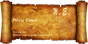 Méry Emma névjegykártya