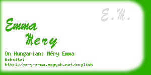 emma mery business card
